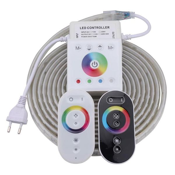 

strips high brightness rf remote wall controller led strip light waterproof diode tape rgb 220v 220 v ribbon ledstrip