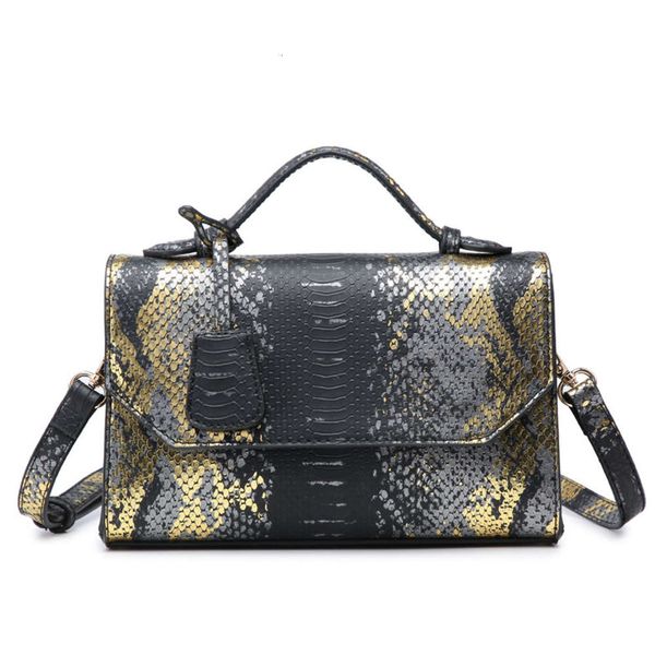 

2021 summer fashion snake pattern small square bag trend single shoulder messenger bag