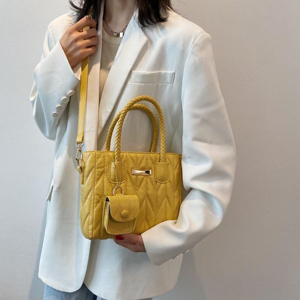 

evening bags summer fashion women's bag artificial leather female shoulder simple ladies all-match handbags yellow high quality