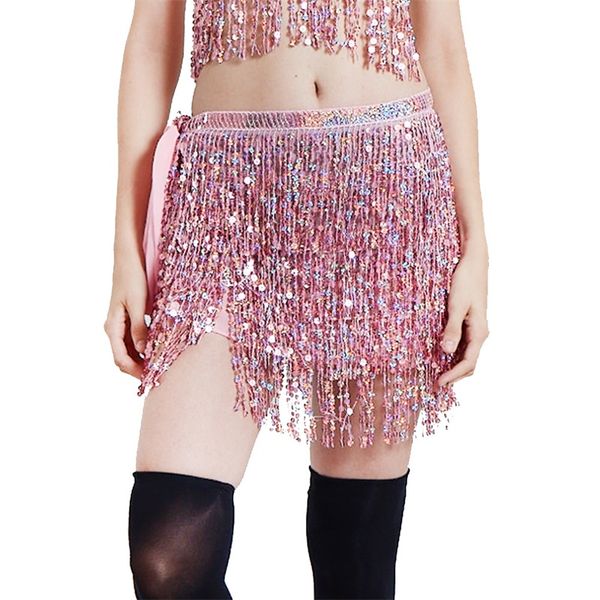 

belly dance clothing waist chain indian dancing sequins tassels colorful buttock towel nightclub show lady bellies chains 22bd b3, Silver