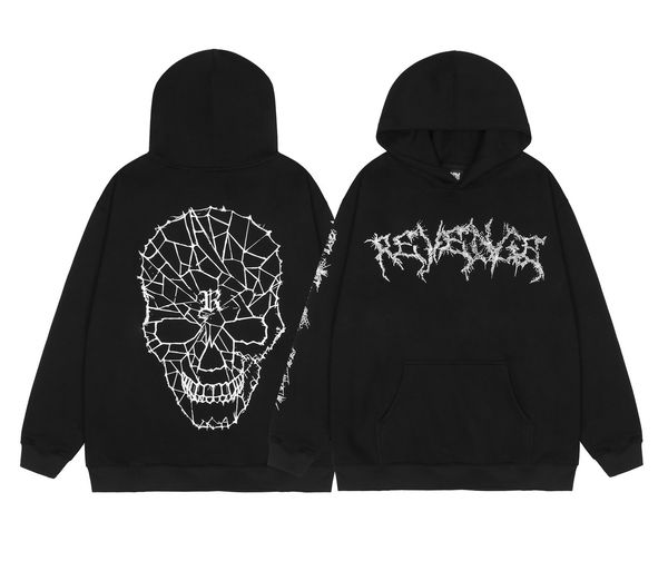 

men printing hoodie black skull sweatshirts high street novelty fleece hoodie sweatshirt men's fashion hip hop