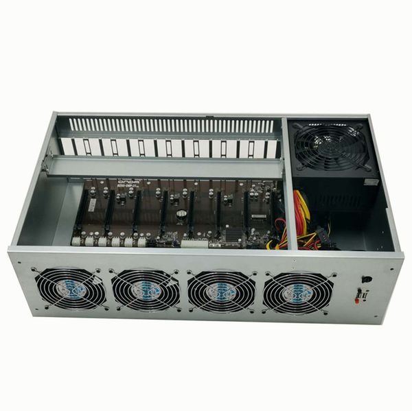 8 gpu mining case B85 case mining box scheda grafica SSD Ventole di raffreddamento con alimentatore 6/8 GPU-mining frame