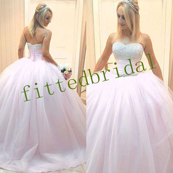 Echte Bilder Quinceanera Kleider Ballkleid Perlen Kristall Prinzessin Prom Party Kleider für süße 16 Mädchen