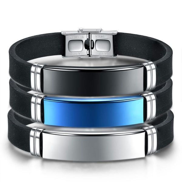 

bangle carving stainless steel charm men bracelet leather genuine braided punk rock bangles jewelry accessories for women, Black