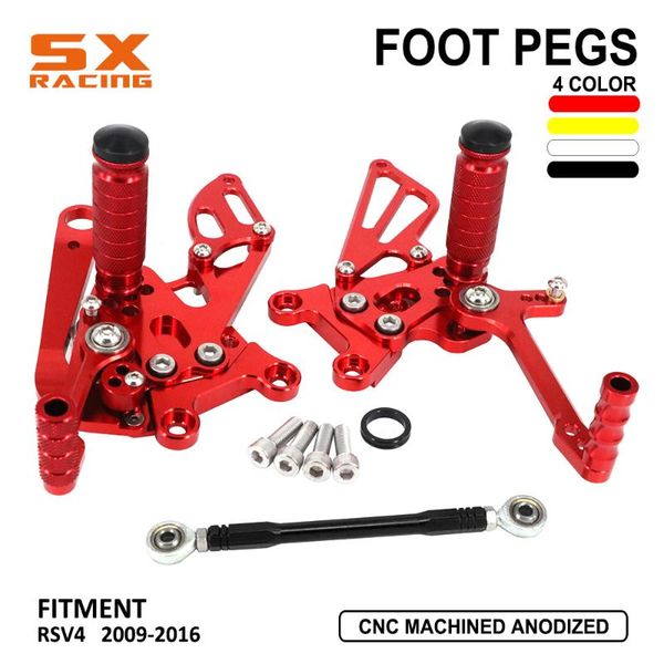 

pedals motorcycle aluminum adjustable footpegs billet foot pegs rest rearset for aprilia rsv4 rsv4rf 2009-2021 street bike