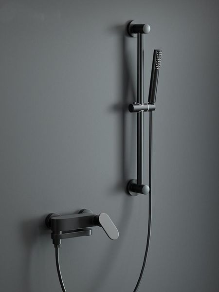 

bathroom shower sets set rain faucets bath mixer with hand sink black chrome wall mounted mxier taps