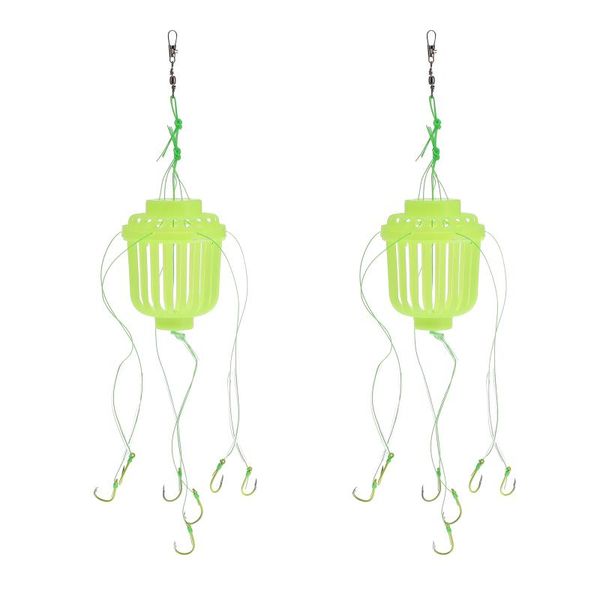 

fishing hooks 2pcs luminous bait hook coarse lure trap cage basket
