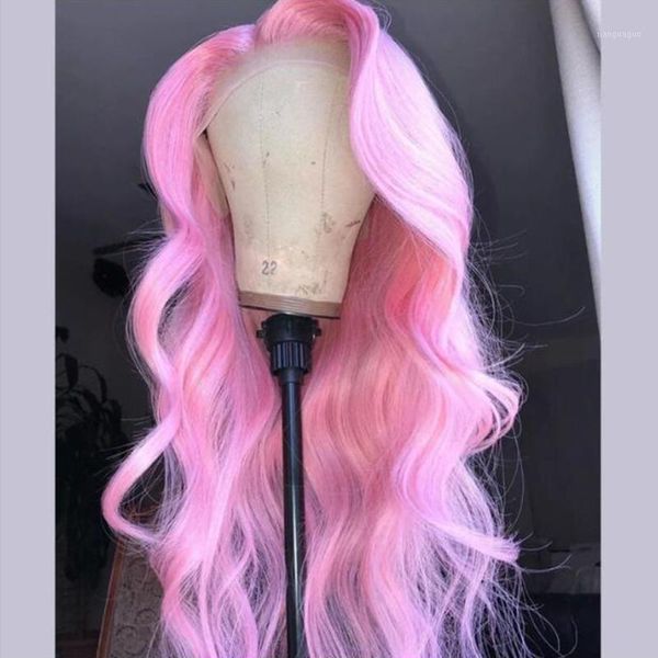 

mstoxic pink body wave wig lace front blonde 13x1 t part brazilian human hair wigs for black women remy hair1, Black;brown