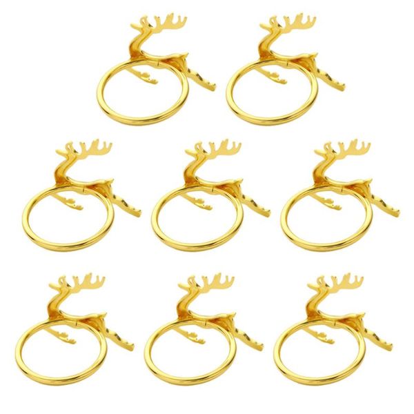 

napkin rings 8pcs metal deer christmas holidays party holders decoration