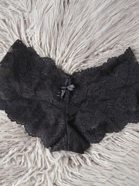 

women's panties ladies european and american comfortable hollow lace bow decoration sports fitness seamless briefs, Black;pink