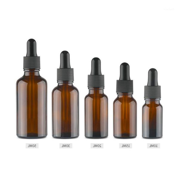 

storage bottles & jars 10pcs/lot brown drop amber bottle glass liquid dropper essential basic pipette refillable