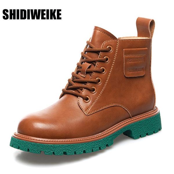 

boots women shoes ankle 2021 autumn british wind genuine leather thick with fur ladies short motorcycle vc1627, Black