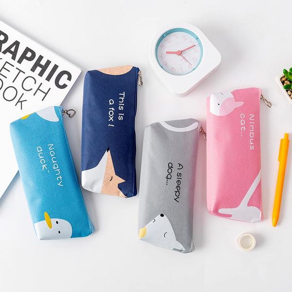 

pencil bags high capacity bag ruler bookmark storage simple waterproof pen school office stationery case