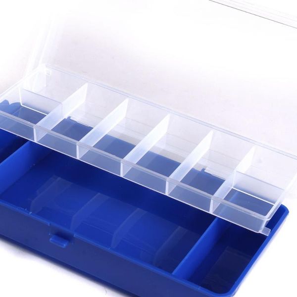 

tackle box 10 grid fishing lures baits hooks case double layer transparent plastic storage accessories