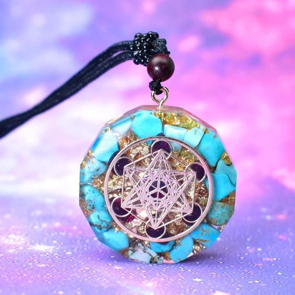 

pendant necklaces ogen natural crystal seven pulse wheel, Silver
