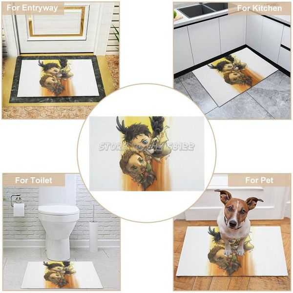 

carpets the rescue-cute version doormat foot pad home decor carpet entrance indoor floor mat non-slip rug supernatural destiel dean winc