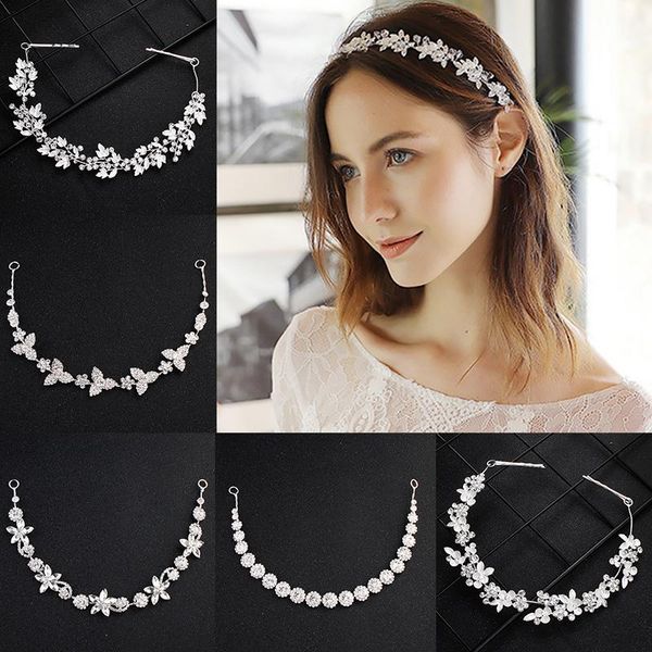 

hair clips & barrettes elegant sweet women bridal bridesmaid crystal headband luxury rhinestone headpiece wedding birthday party headwear je, Golden;silver