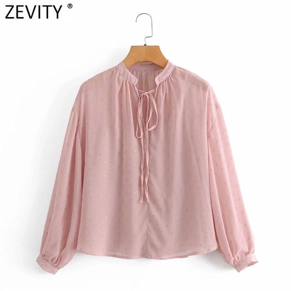 Frauen V-Ausschnitt Lace Up Metall Dekoration Lose Chiffon Bluse Weibliche Zwei Stücke Hemd Chic Laterne Hülse Blusas Tops LS9046 210416