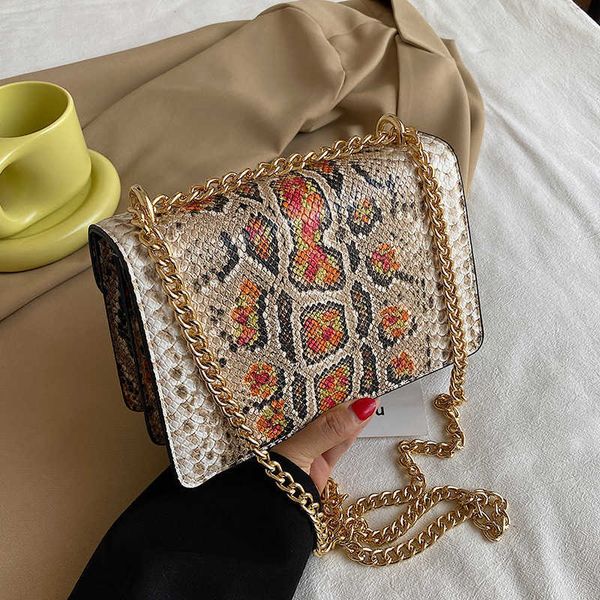 

bag new 2021 chain snake pattern women's hand messenger bag