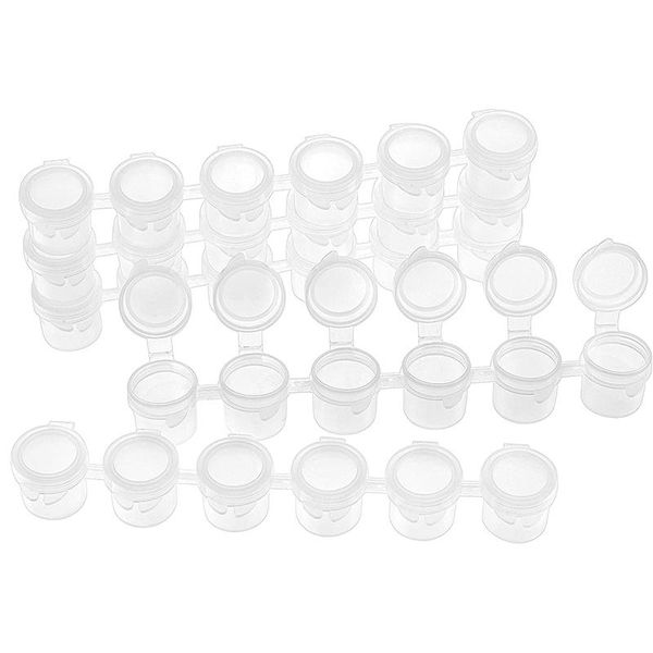 

gift sets 20 strips 120 pots 5ml 6 cups mini empty paint pot pod arts and crafts plastic storage containers