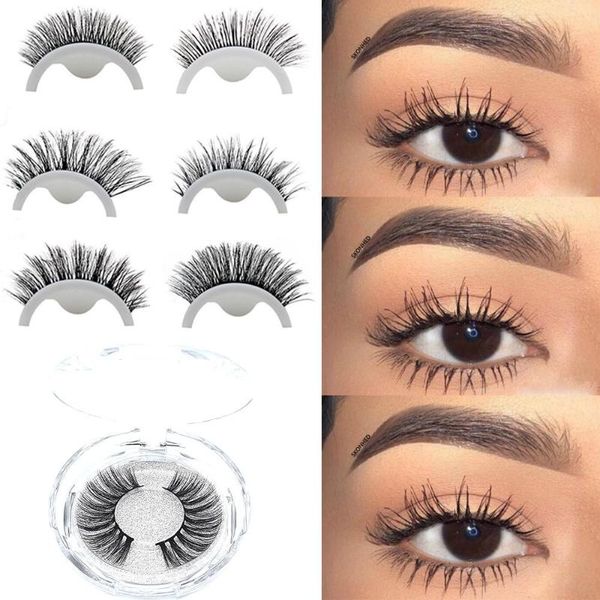 

false eyelashes tools handmade natural long fluffy multilayers crisscross 3d faux mink eyelashe eye lash extension