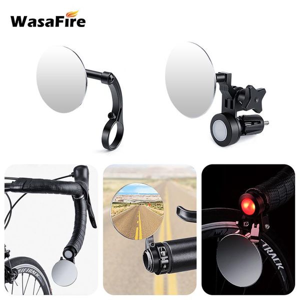 

bike groupsets 1 pcs universal motorcycle mirror scooter rearview mirrors electromobile back side convex bicycle with lights