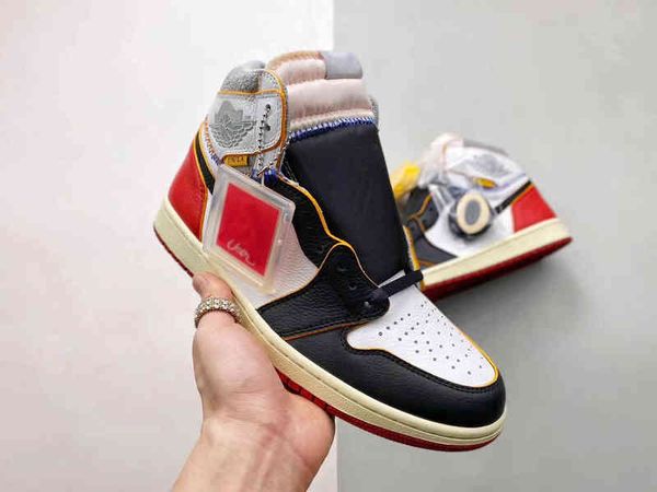 

2022 released authentic union x high og nrg 1 los angeles black toe blue 1s mens athletic shoes sneakers with original box