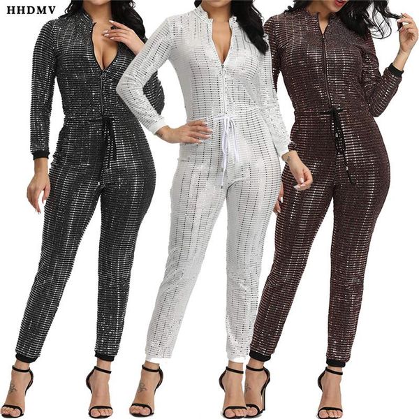 

women's jumpsuits & rompers hhdmv fashion casual neutral minimalist style long sleeve no collar zipper sashes 3 color pants, Black;white