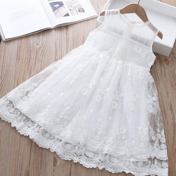 

summer lace princess dress girls' sleeveless girl's dresses, Red;yellow