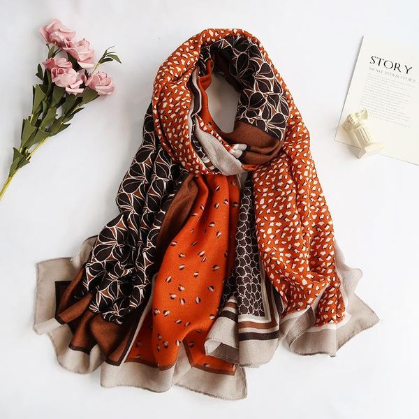 

scarves designer women cotton scarf 2021 fashion summer flower beach hijab shawls and wraps female foulard autumn bandana echarpe pareo, Blue;gray