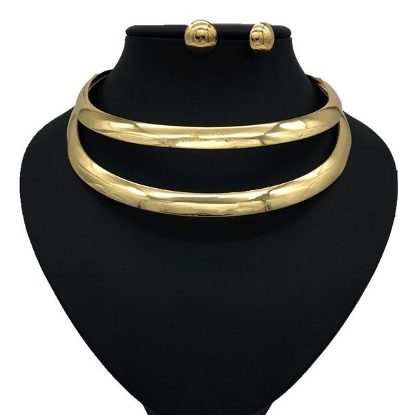 Anhänger Halsketten Aussage Drehmoment Halsband Halskette Frauen Gold Farbe Legierung Kragen Maxi Afrikanische Schmuck Halsreifen Big