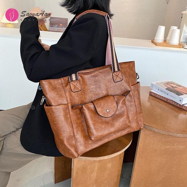 

shoulder bags vintage large pu leather crossbody for women 2021 winter simple handbags women's trending hand bag