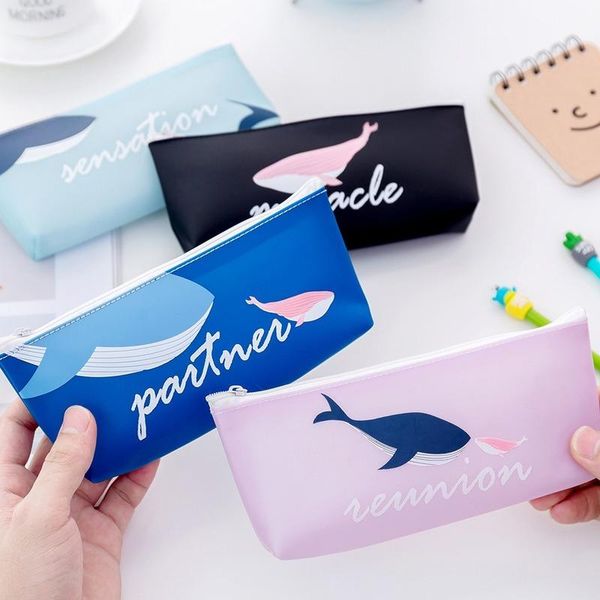 

pencil bags mini whale pattern cosmetic makeup brush lipstick bag case students gift pens storage pouch travel toothbrush 20*8cm