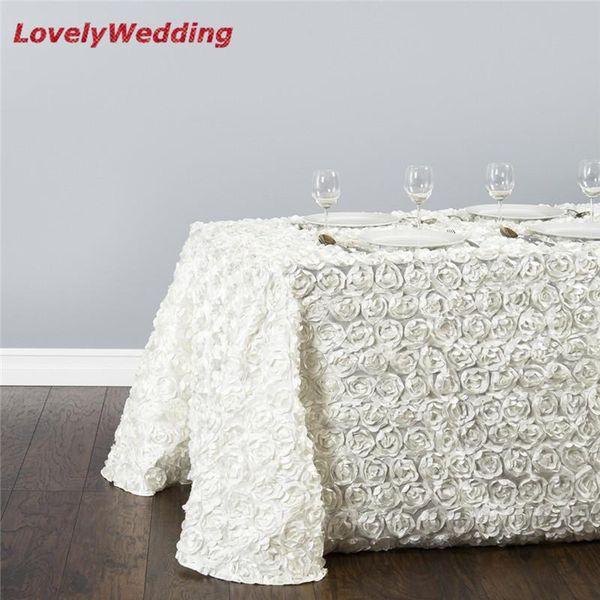 

rose embroidery table linens wedding decoration 2pcs/lot/rectangular rosette satin tablecloth/satin cover cloth