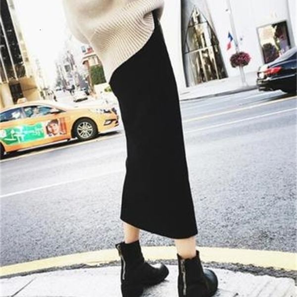 

women new fashion skirt zipper street skirts dresses high waisted casual a line skirts slim plus size long wrap butt skirt_yw_rw, Black