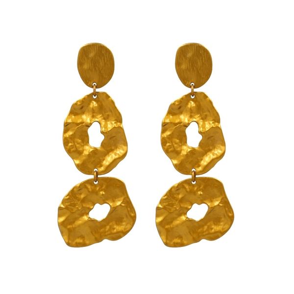 

exaggerate popular metal paint za atmospheric alloy geometric earrings, Black