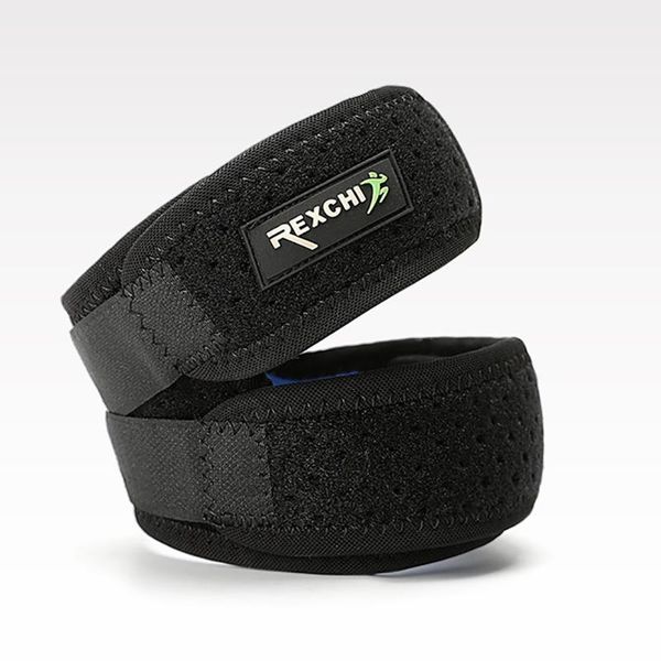 

elbow & knee pads 1pc adjustable double straps support pad wrap sleeve anti bump fitness leg protector high-elastic, Black;gray