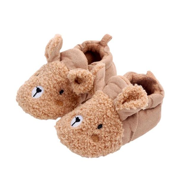 

first walkers baby girl shoes winter warm cartoon animal print anti-slip sneakers toddler soft soled