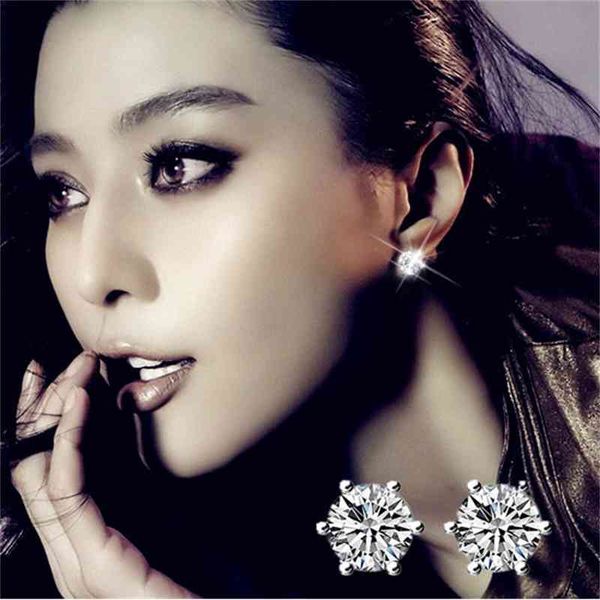 

design jewelry korean fashion copper silver six claw solid earrings and earrings new gifts for girlfriends, Golden;silver