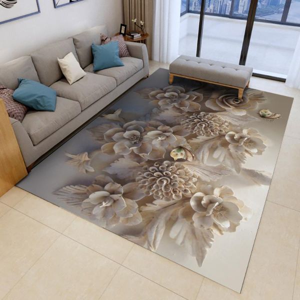 

carpets 2021 alfombra printed flannel area rug jewelry flower pattern carpet room floor bedroom & for living home