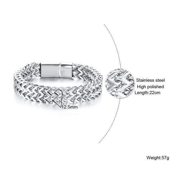 

link, chain fxm 2021 year arrival fine jewelry bracelet for women birthday gift bracelets stainless steel, Black