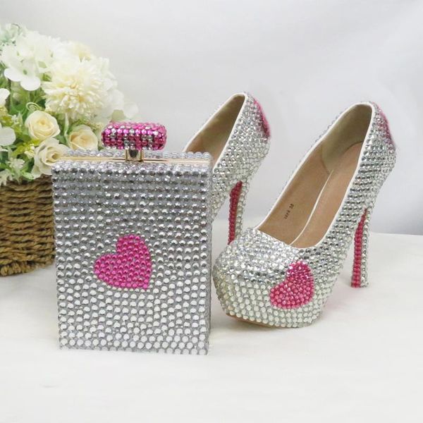 

dress shoes baoyafang fashion round toe shoe and bag set woman weding bride high heel pumps evening party female big size, Black