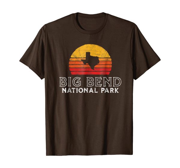 

vintage big bend national park tee shirt - retro texas sun, White;black