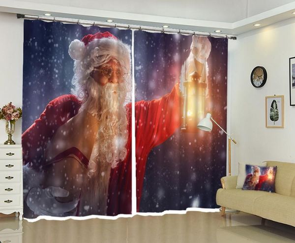 

curtain & drapes babson santa claus with lantern 3d digital printing diy po christmas shading personality