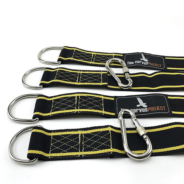 

camp furniture tree swing hanging kit with protectors and protective sleeves. two 10ft long straps holds 2500 lbs