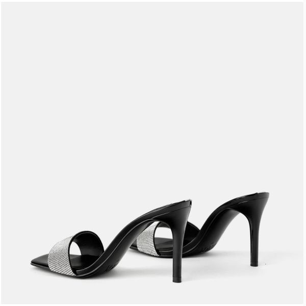 

slippers lmcavasun high heel sandals with rhinestones open toe sequined back stiletto high heels ovjy, Black