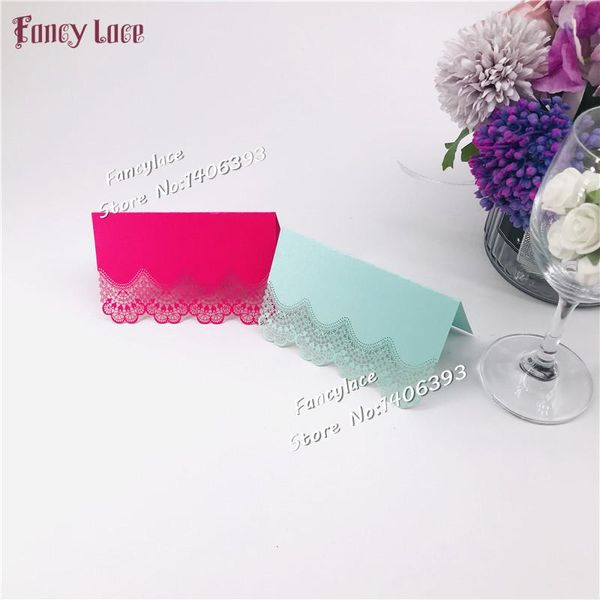 

greeting cards 50pcs laser cut lace flowers wedding ceremony party place name seat pearlescent paper table invitation