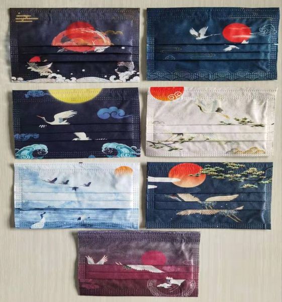 

mask disposable trend crane print positioning style custom