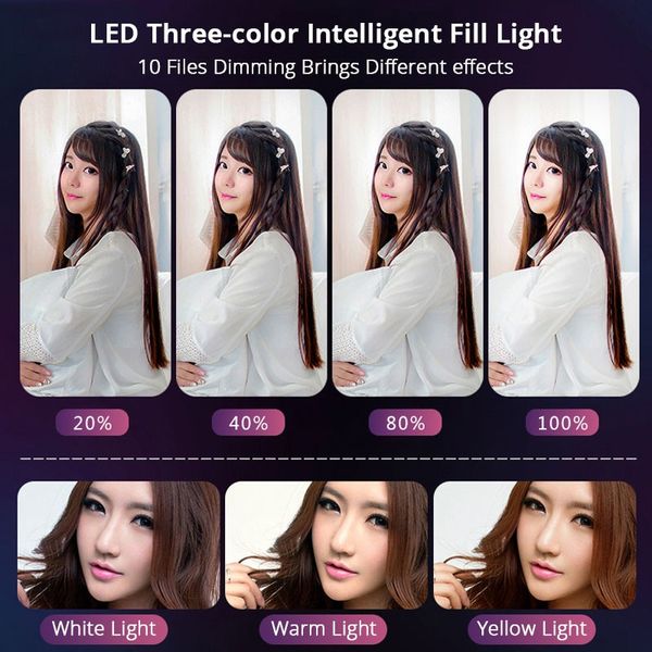 Professional 26 см Светодиодное кольцо SED Selfie Световой фотографии для YouTube Makeup Live Video Phone Ringlight с настольным штативом