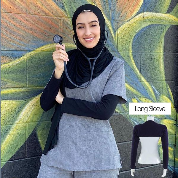 

scarves one piece long sleeve cotton soft sleeved elastic modal arm warm cover shrug hijab muslim clothes, Blue;gray